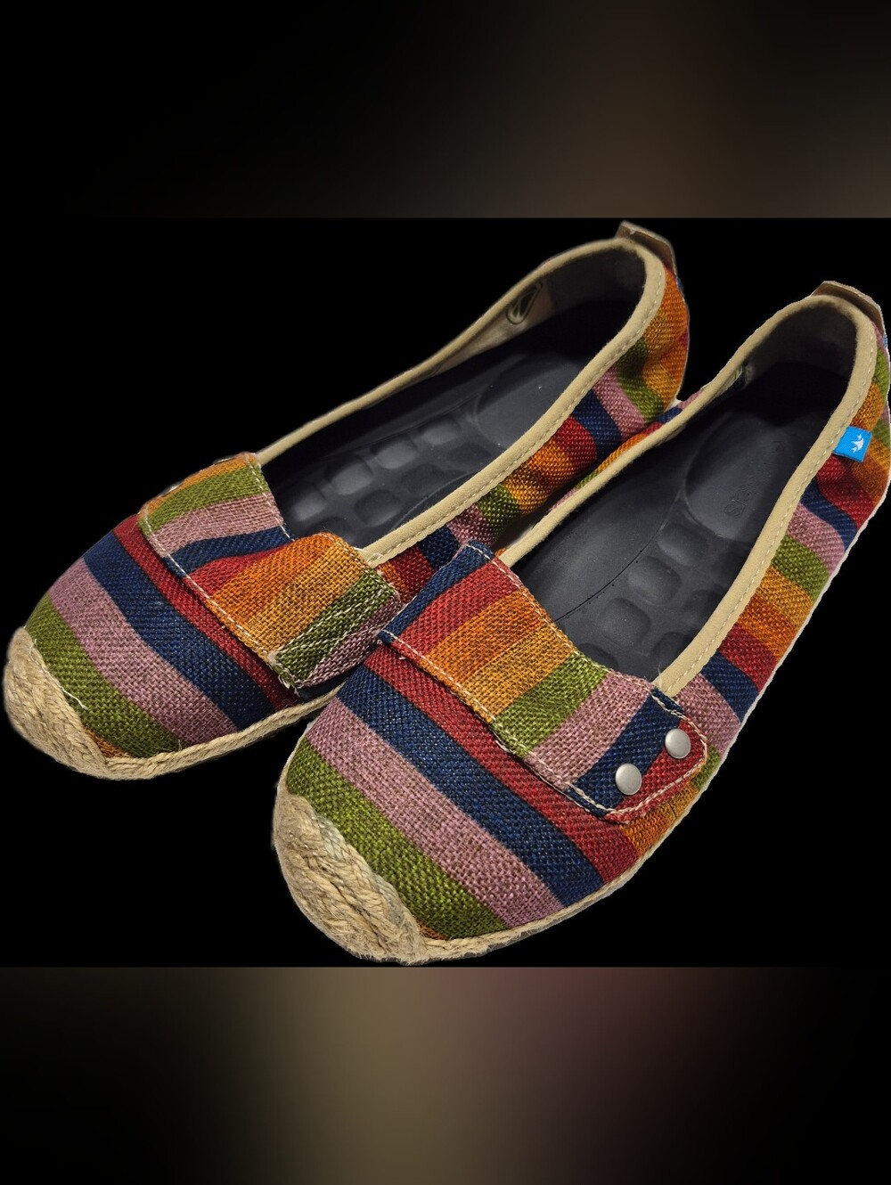 Women’s Freewatets Multicolor Striped Slip-On Espadrilles Size 9